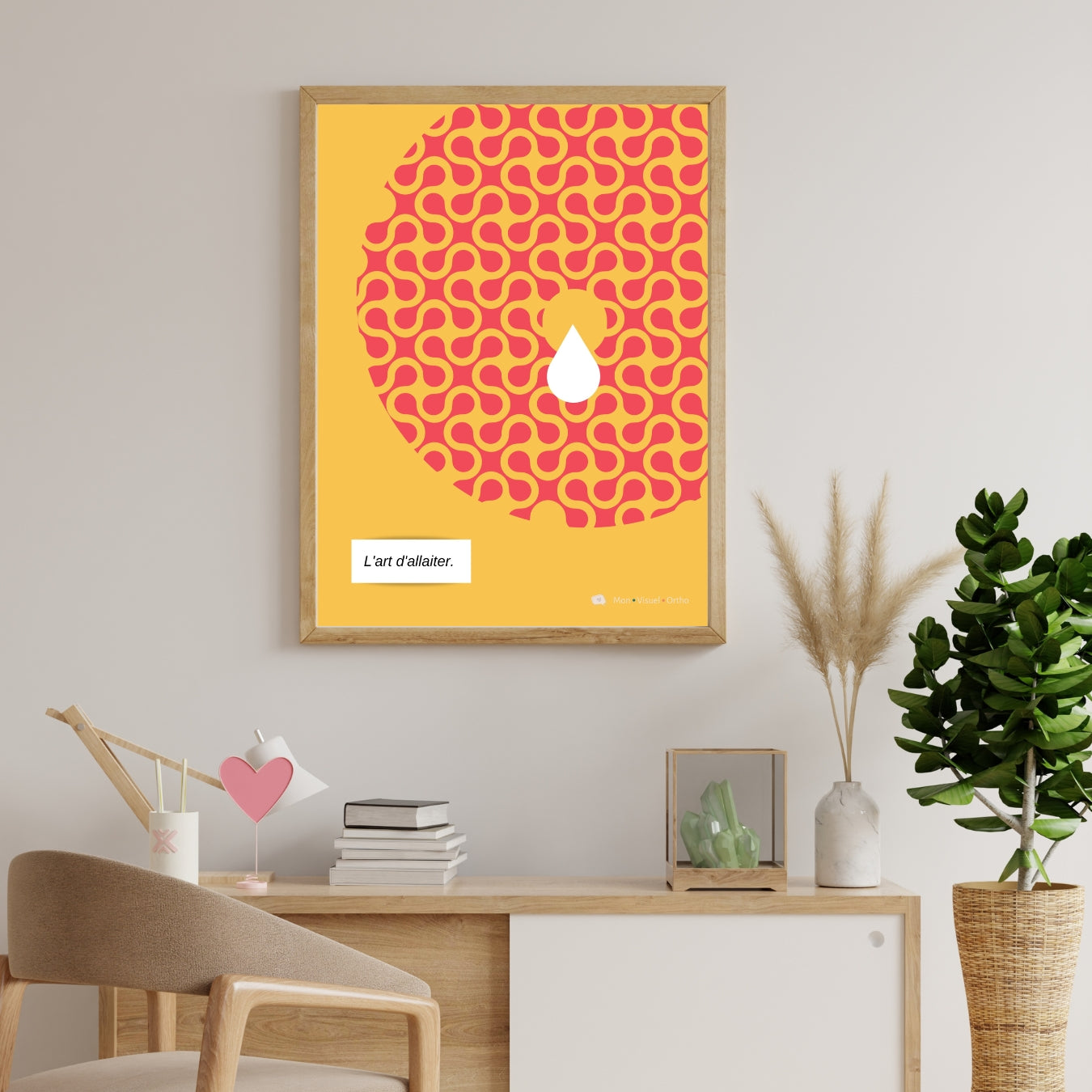 Affiche L'Art d'Allaiter - Sein et goutte de lait