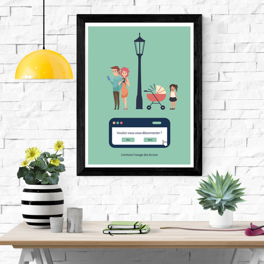 Affiche Déconnecter - Famille