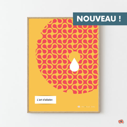 Affiche L'Art d'Allaiter - Sein et goutte de lait