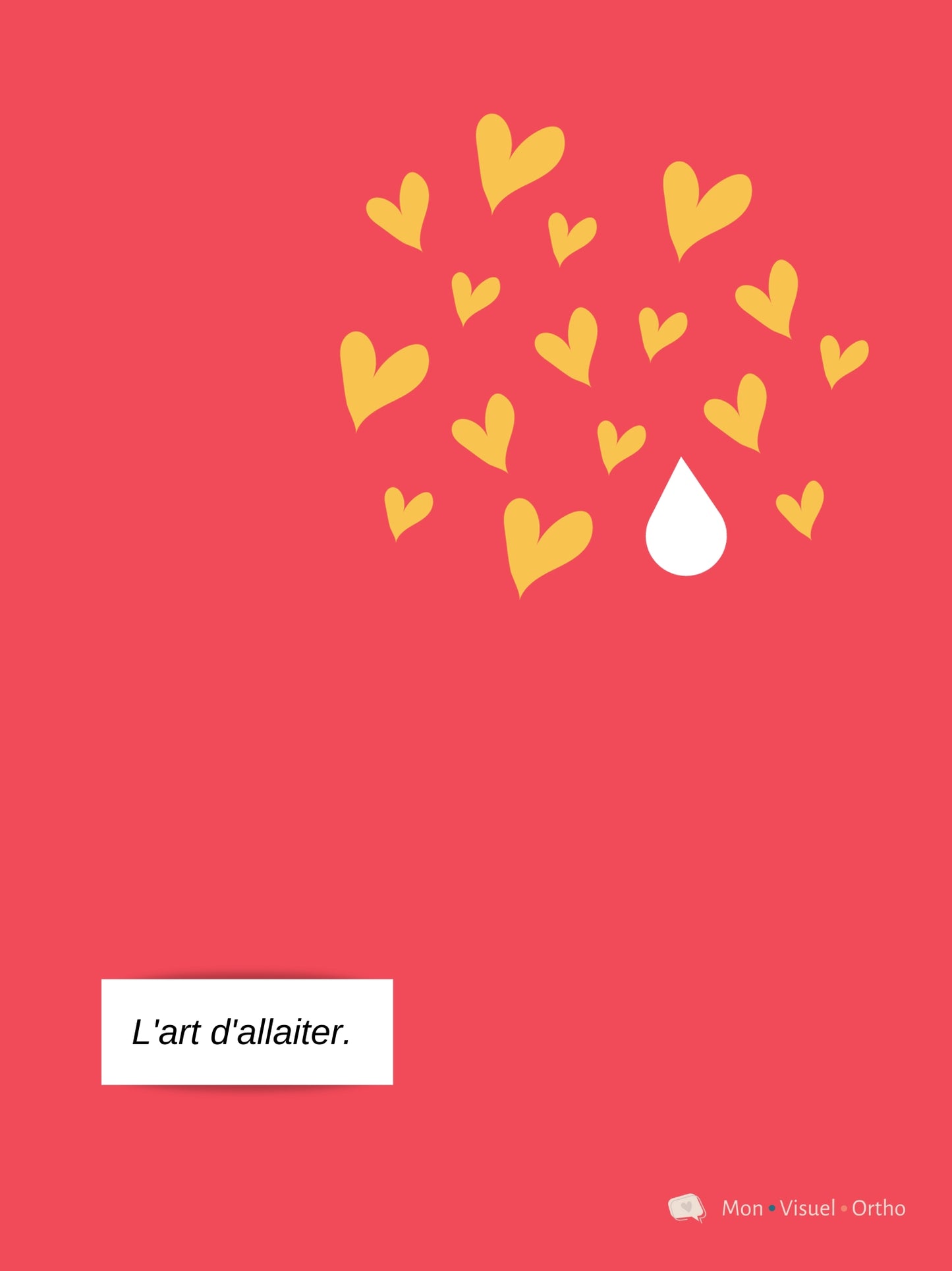 Affiche L'Art d'Allaiter - Nuage de coeurs et goutte de lait